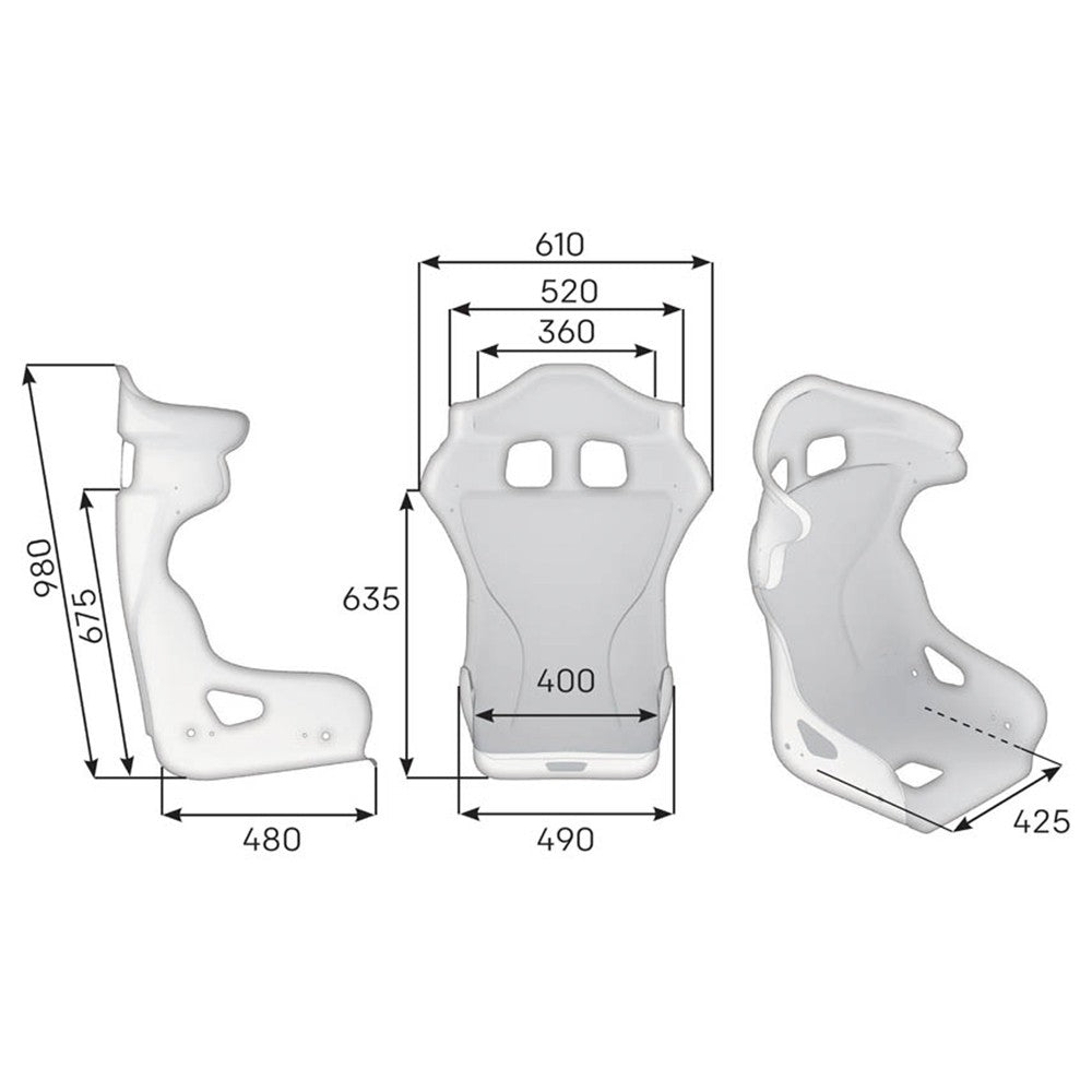 ASIENTO RACING OMP HRC FIBRA DE VIDRIO AIR XL FIA 8855-1999 NEGRO - OMP original VRM Motorsports imagen 2