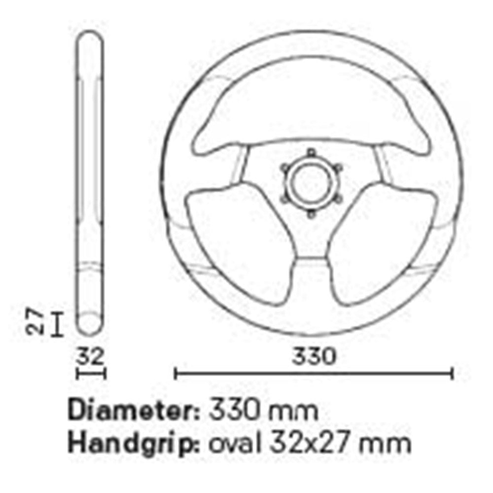 VOLANTE OMP RACING GP POLIURETANO 330MM NEGRO - OMP original VRM Motorsports imagen 2