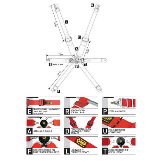SALOON SAFETY ARNES NEGRO FIA 8853-2016 PULL DOWN ENDURANCE OMP RACING | VRM Motorsports