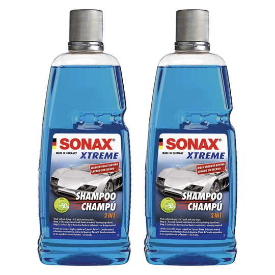 SONAX PACK X2 SONAX XTREME WASH & DRY - CHAMPÚ PARA EL AUTOMÓVIL LAVADO EN SECO 1L - SONAX original VRM Motorsports