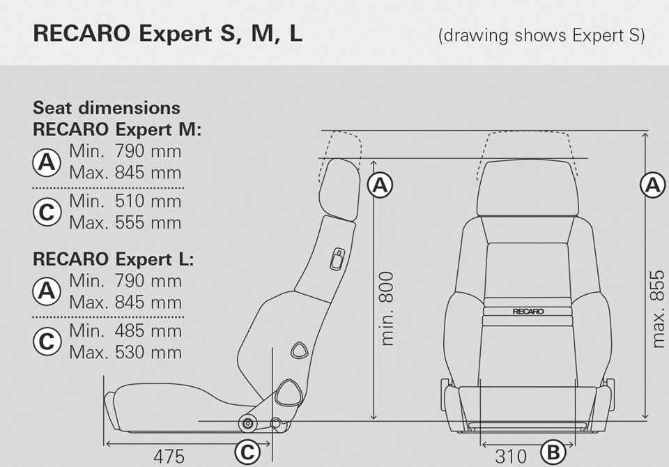 Asiento RECARO Expert Expert L (Lt/X) Dinamica Negro/Piel Artificial Negro Piloto&Copiloto - Imagen 2 RECARO VRM Motorsports