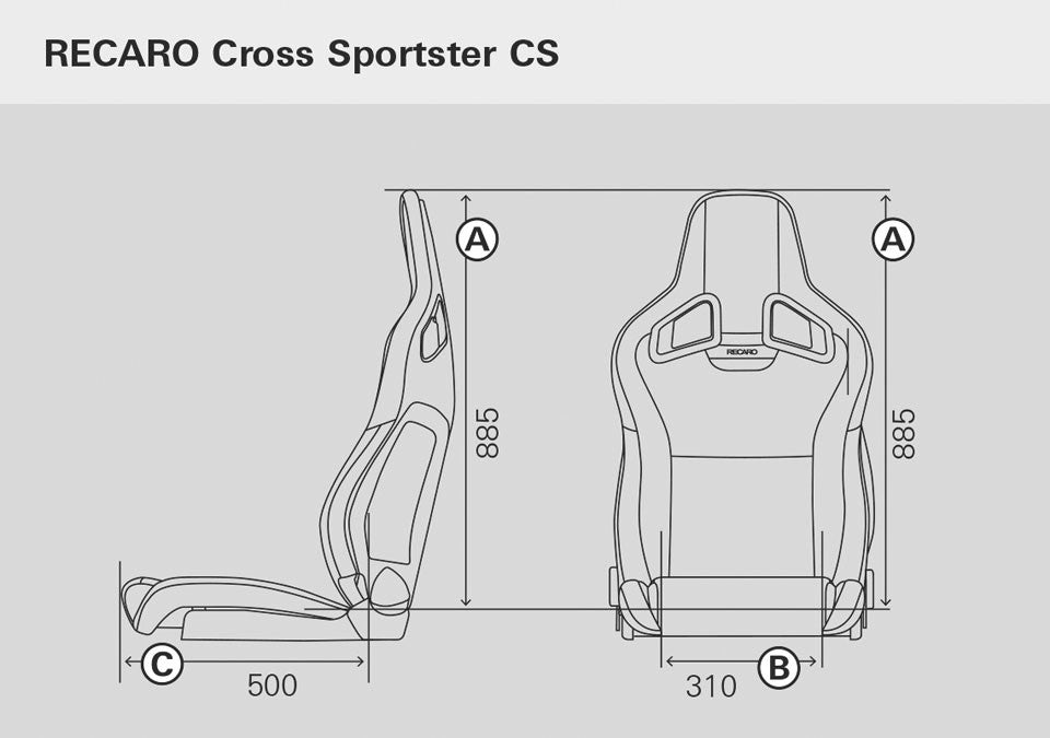 Asiento RECARO Cross Sportster CS Calefaccion Piel Artificial Negro/Dinamica Gris Piloto - Imagen 6 RECARO VRM Motorsports