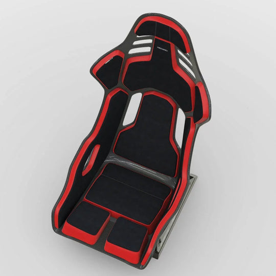 Asiento RECARO Podium Gf Alcantara Negro/Cuero Rojo Talla M Piloto - Imagen 4 RECARO VRM Motorsports