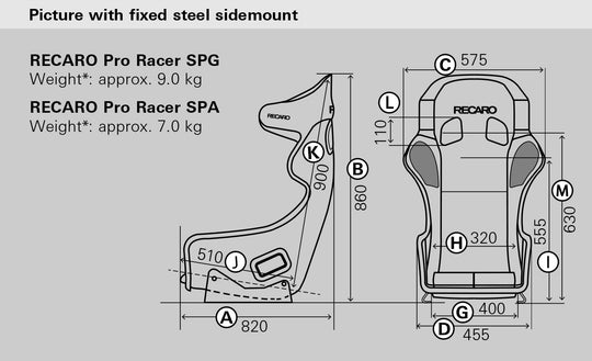 Sparco Asiento Recaro (FIA) Pro Racer Spg Hans Xl - Velour Negro Piloto&Copiloto - Sparco original VRM Motorsports imagen 4