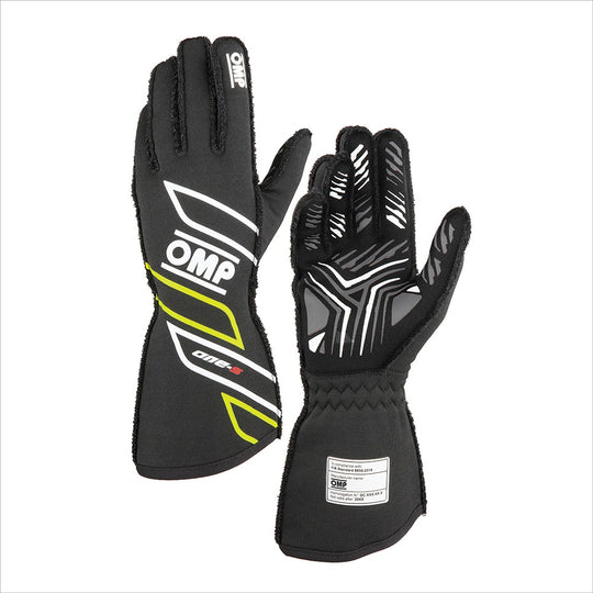 GUANTES OMP ONE-S MY2025 FIA 8856-2018 ANTRACITA / FLUO AMARILLO TALLA XS - OMP original VRM Motorsports imagen 1
