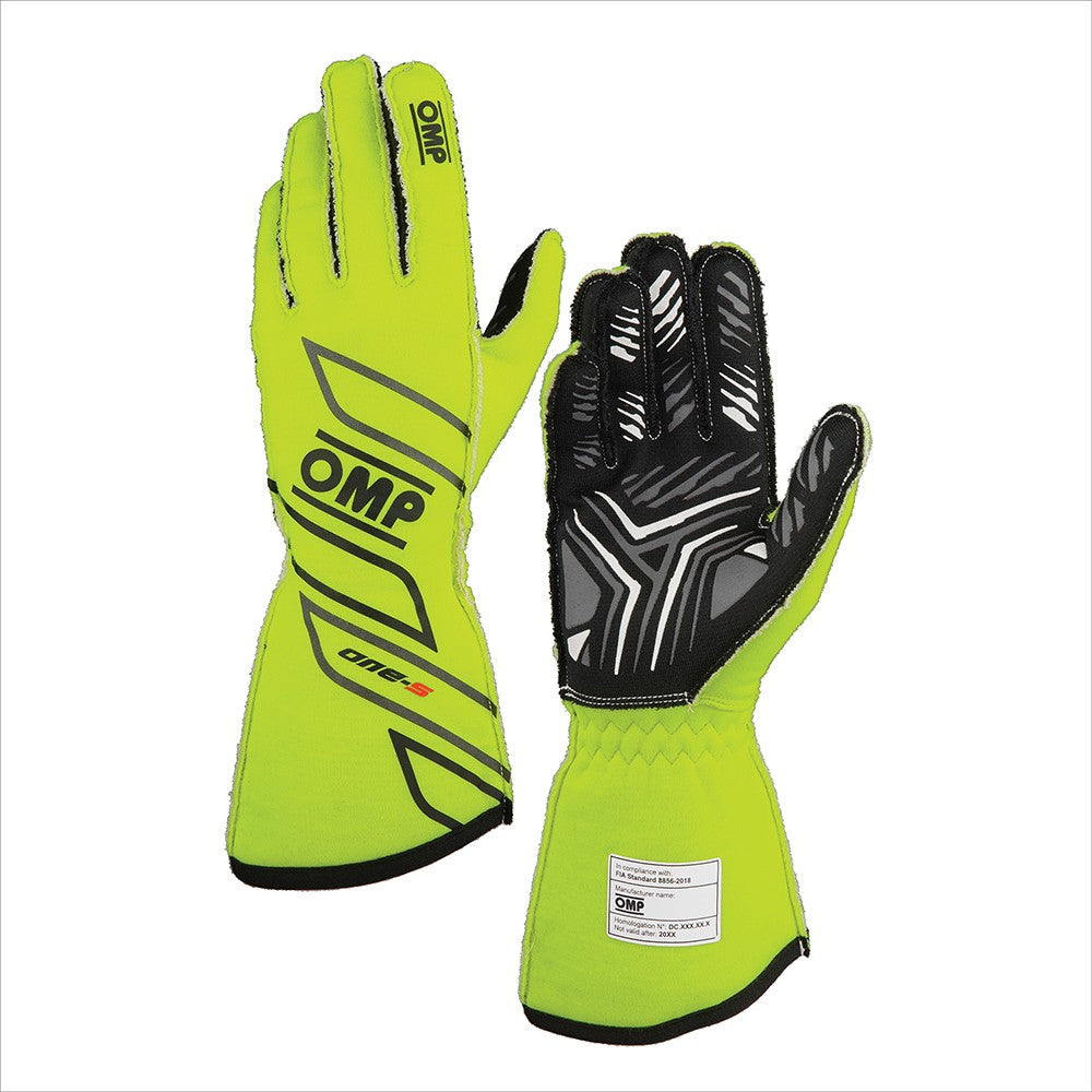 GUANTES OMP ONE-S MY2025 FIA 8856-2018 FLUO AMARILLO TALLA XS - OMP original VRM Motorsports imagen 1