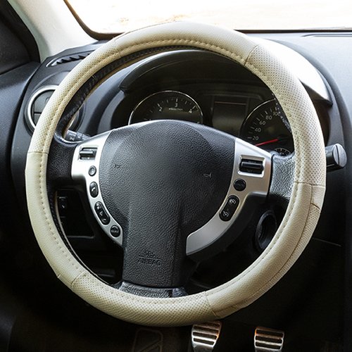 FUNDA VOLANTE PIEL BEIGE CS 6
