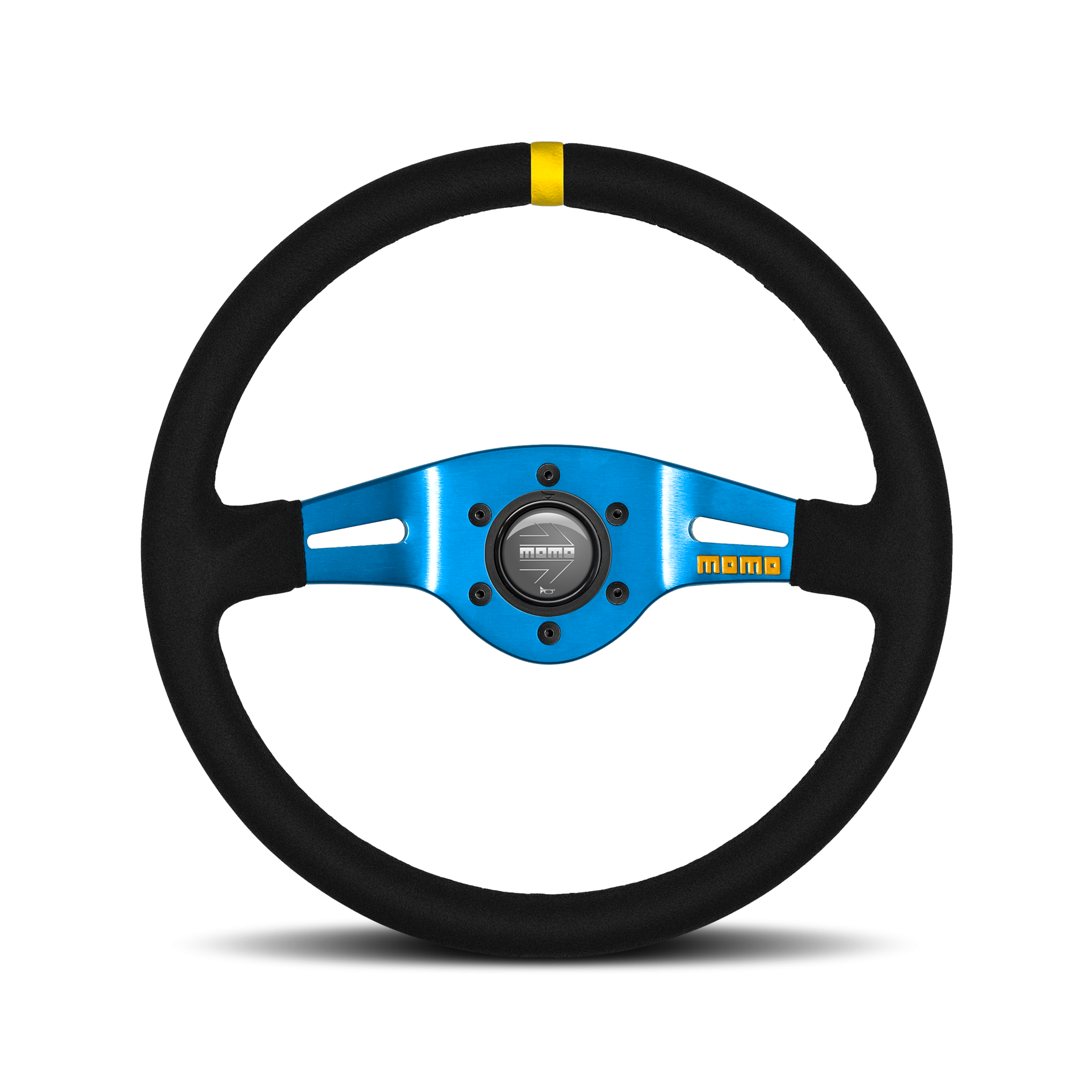 Sparco Volante Deportivo Momo Mod.03 350 Suede Negro Con Detalles Azules - Sparco original VRM Motorsports imagen 1