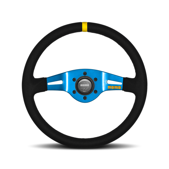 Sparco Volante Deportivo Momo Mod.03 350 Suede Negro Con Detalles Azules - Sparco original VRM Motorsports imagen 1