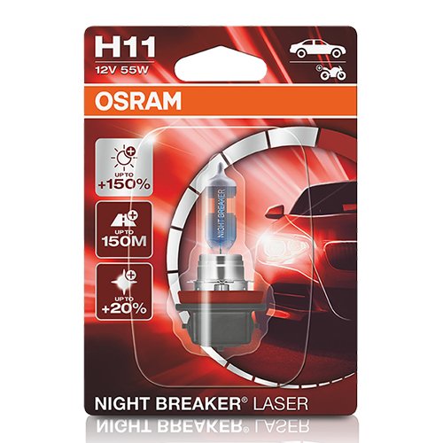 H11 1 NIGHT B LASER 55W12V+150 NEXT GENERATION