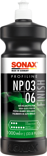 SONAX PULIMENTO ALTO BRILLO SIN SILICONA SIN HOLOGRAMAS PARA PINTURAS LEVE RAYADO - SONAX original VRM Motorsports