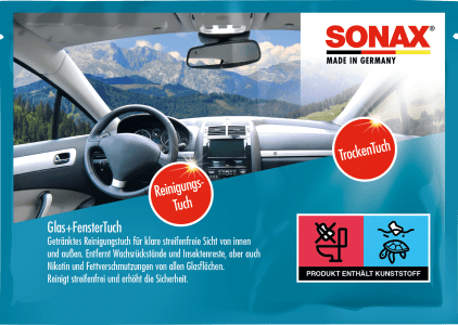 SONAX PAÉO DE LIMPIEZA EMPAPADO VISIÓN CLARA SIN RAYAS INTERIOR Y EXTERIOR - SONAX original VRM Motorsports