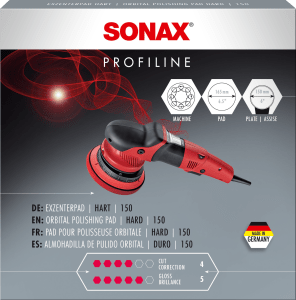 SONAX ESPONJA DURA ALTA DENSIDAD POROS ABIERTOS PARA PULIDO CON PULIDORAS EXCÚNTRICAS - SONAX original VRM Motorsports