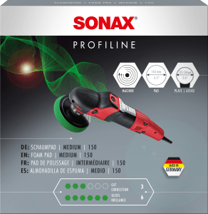 SONAX ESPONJA DE PORO ABIERTO DENSIDAD ALTA DUREZA MEDIA PARA PULIDO ROTATIVO - SONAX original VRM Motorsports