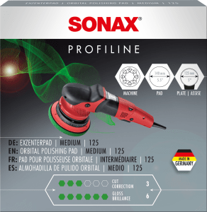 SONAX ESPONJA DUREZA MEDIA ALTA DENSIDAD POROS ABIERTOS PARA PULIDORAS EXCÚNTRICAS - SONAX original VRM Motorsports