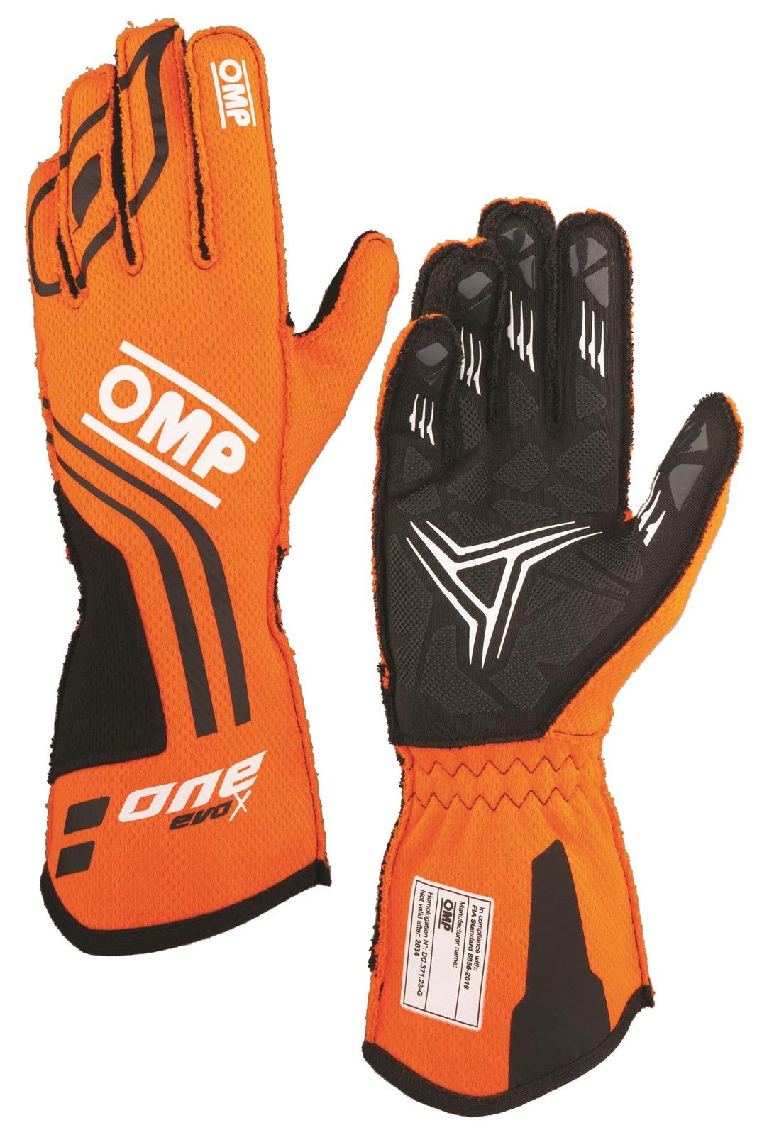 GUANTES OMP ONE EVO X FIA 8856-2018 NARANJA / NEGRO TALLA S - OMP original VRM Motorsports imagen 1