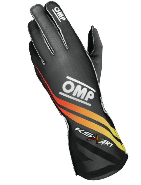 GUANTES OMP KARTING KS-X ART MY2025 FIA 8877-2022 NEGRO/AMARILLO/ROJO TALLA 4 (NIÑOS) - OMP original VRM Motorsports imagen 2