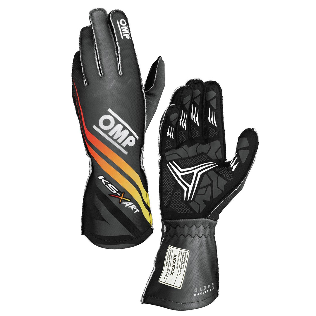 GUANTES OMP KARTING KS-X ART MY2025 FIA 8877-2022 NEGRO/AMARILLO/ROJO TALLA 4 (NIÑOS) - OMP original VRM Motorsports imagen 3