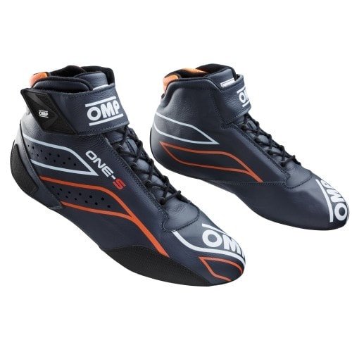 BOTINES OMP ONE-S FIA 8856-2018/SFI AZUL MARINO/NARANJA FLUOR TALLA 42 - OMP original VRM Motorsports imagen 1