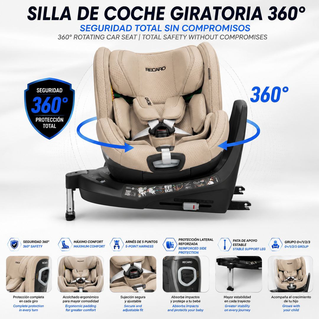 Silla Bebe RECARO Xenon 1 Kid 61 - 125Cm Elegant Beige Grupo 0 1 Y 2 - Imagen 9 RECARO VRM Motorsports