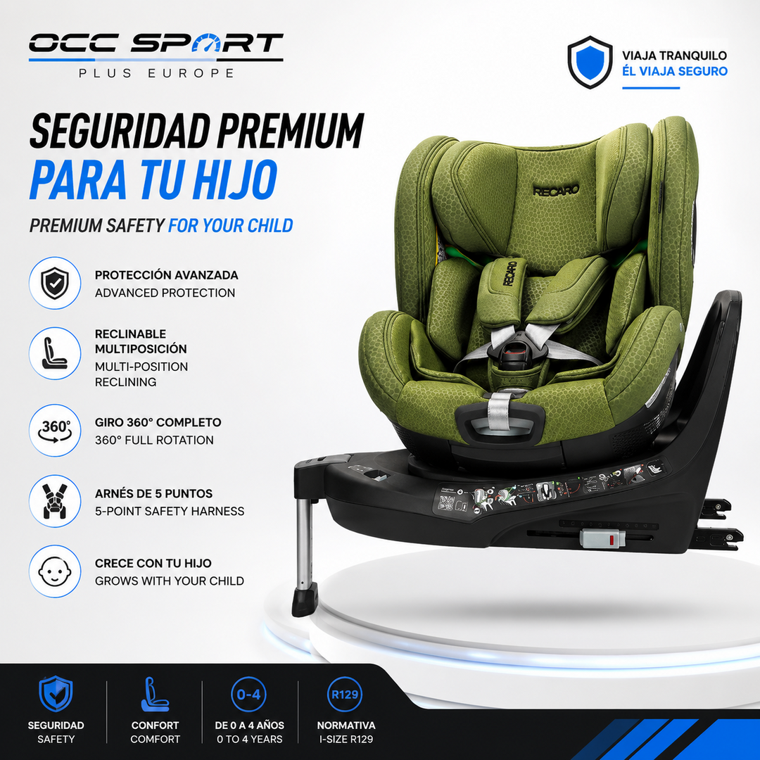 Silla Bebe RECARO Xenon 1 Kid 61 - 125CM Epic Green Grupo 0 1 y 2 - imagen 8 VRM Motorsports