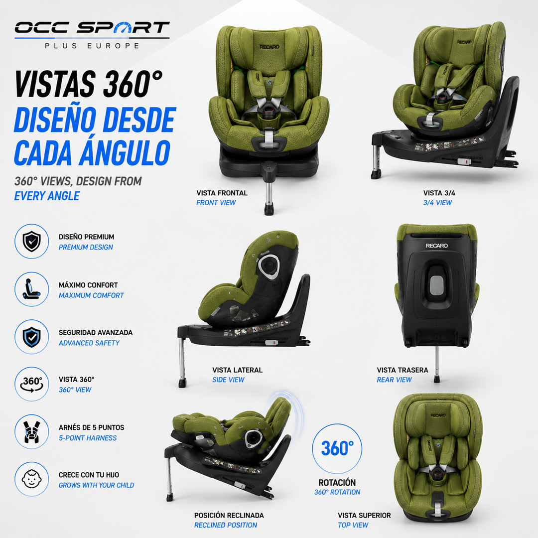 Silla Bebe RECARO Xenon 1 Kid 61 - 125Cm Epic Green Grupo 0 1 Y 2 - Imagen 10 RECARO VRM Motorsports