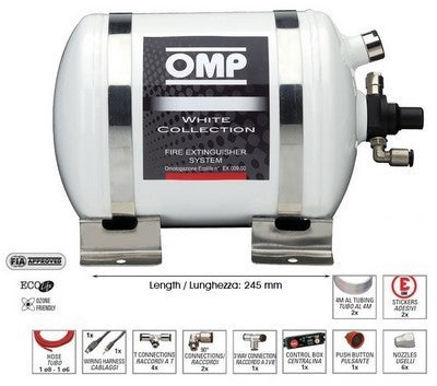 OMP SISTEMA DE EXTINCION DE ALUMINIO ELECTRICAMENTE FIA HOMOLOG.WEIGHT 4.3 KG - OMP original VRM Motorsports imagen 1